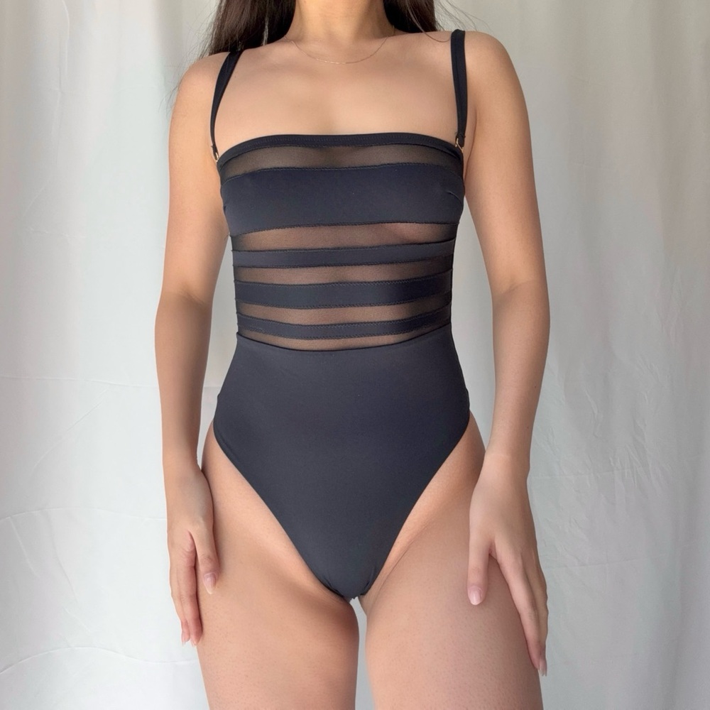 Fisch Swim Mesh Black One Piece